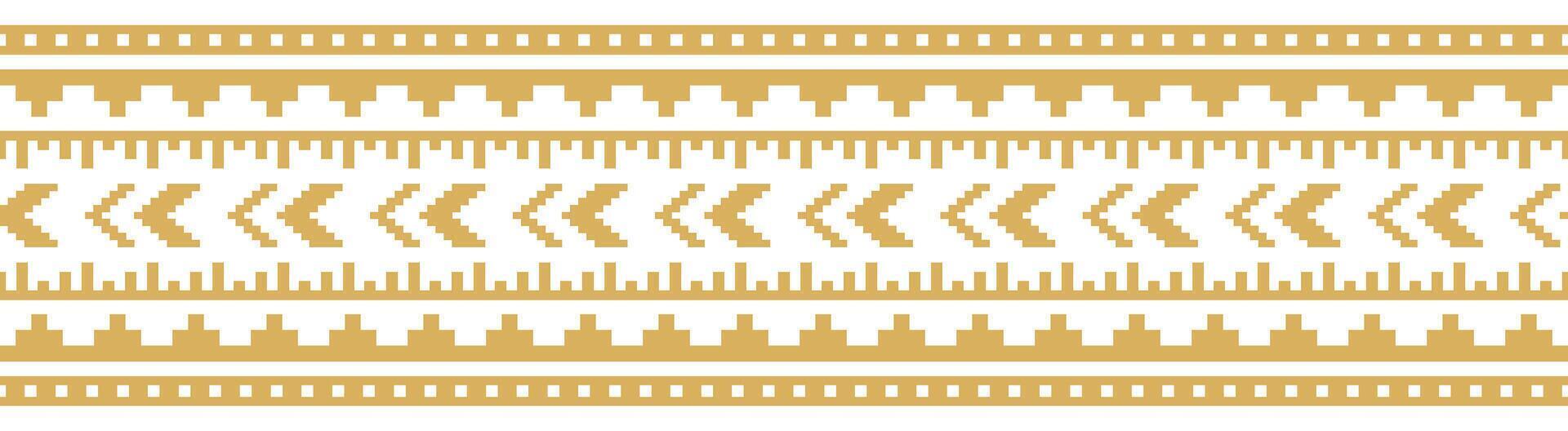 Bold Aztec Navajo Tribal Border Pattern with Ethnic Mexican Geometric Art. vector