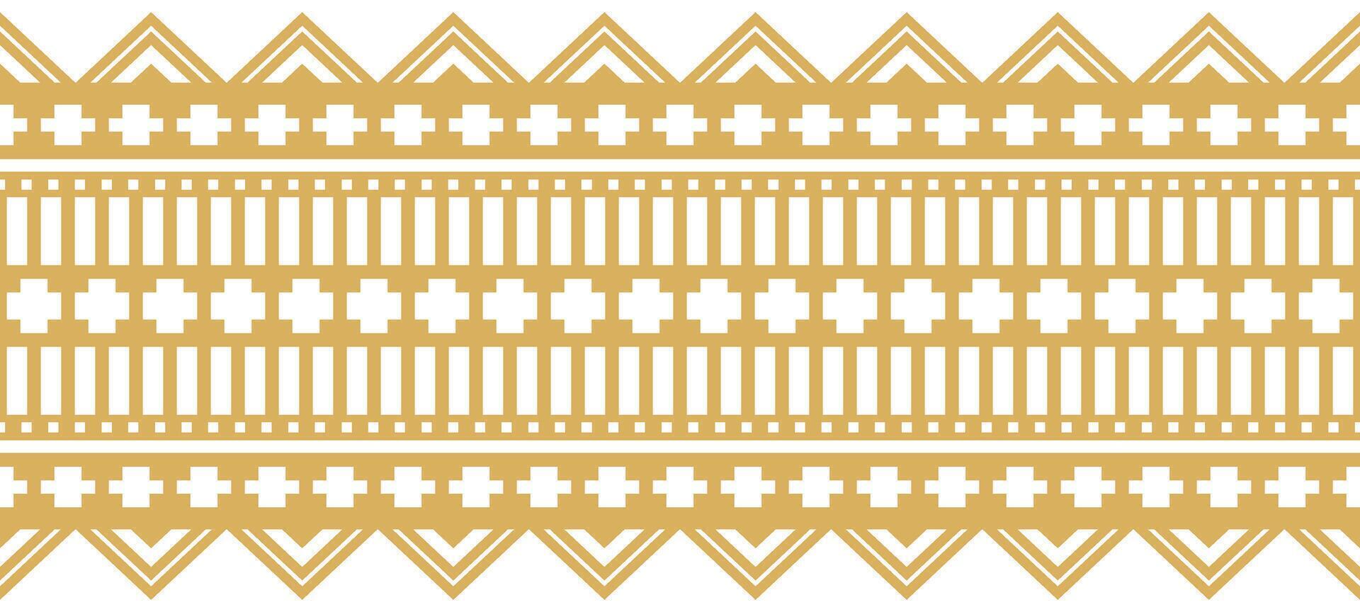 Aztec Ethnic Design Mixed with American Tribal Border in Geometric Style. vector