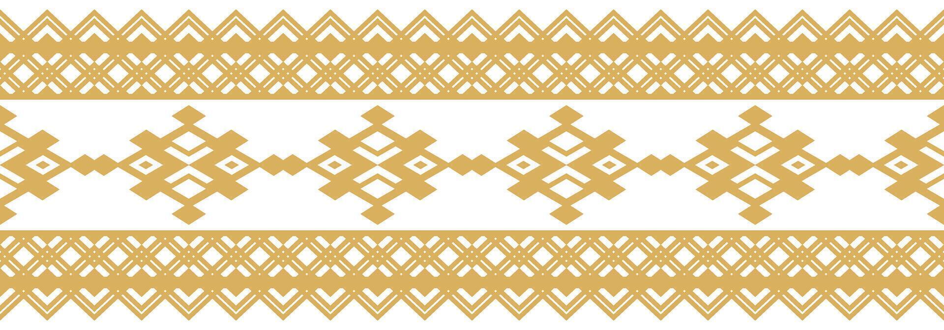 Mexican Border and Pattern with Ethnic Geometric Tribal Navajo Aztec Motifs. vector