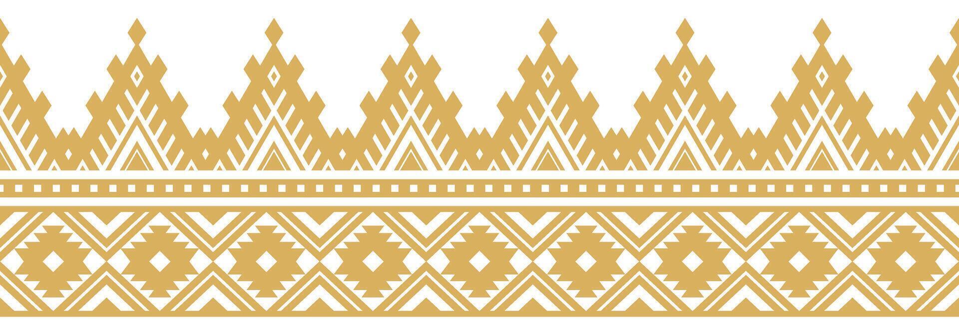 Aztec Ethnic Art with Mexican Border Accents in Tribal Geometric Design. vector