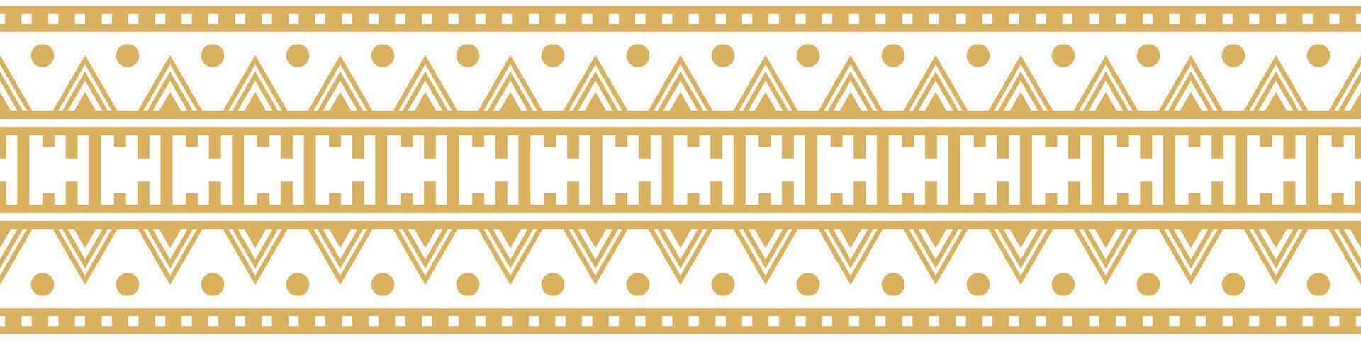 Ethnic Inspired Stripe Border with Retro Aztec Tribal Geometric Design. vector
