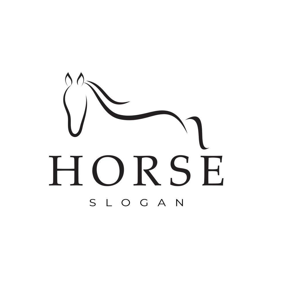 Minimalist Horse Logo Design Horse Head and Body with Elegant Line Art for Luxury Brand or Equestrian Business vector