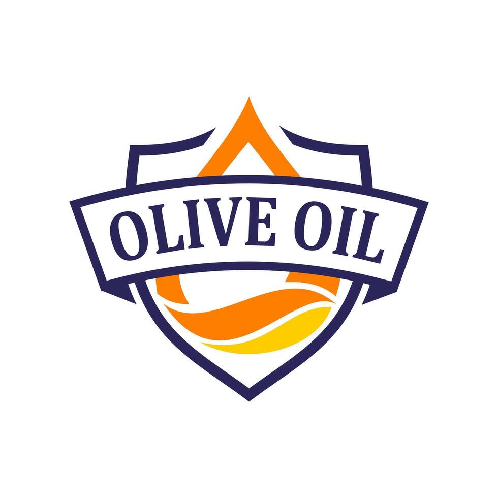 Oil Drop Shield Logo Symbolic Label Design for Energy and Security Brands for Oil Company Logos vector