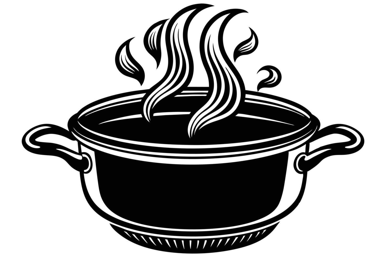 Steaming Pot of Food, Perfect for Culinary Stock Photos vector