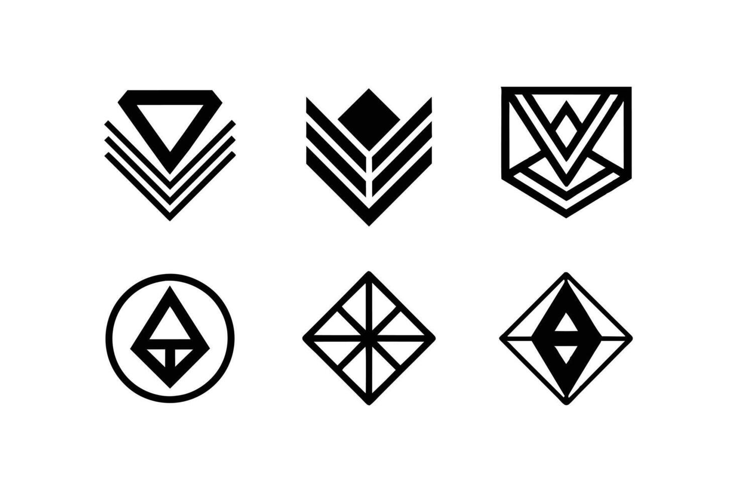 A set of Nine Abstract Geometric Logos vector