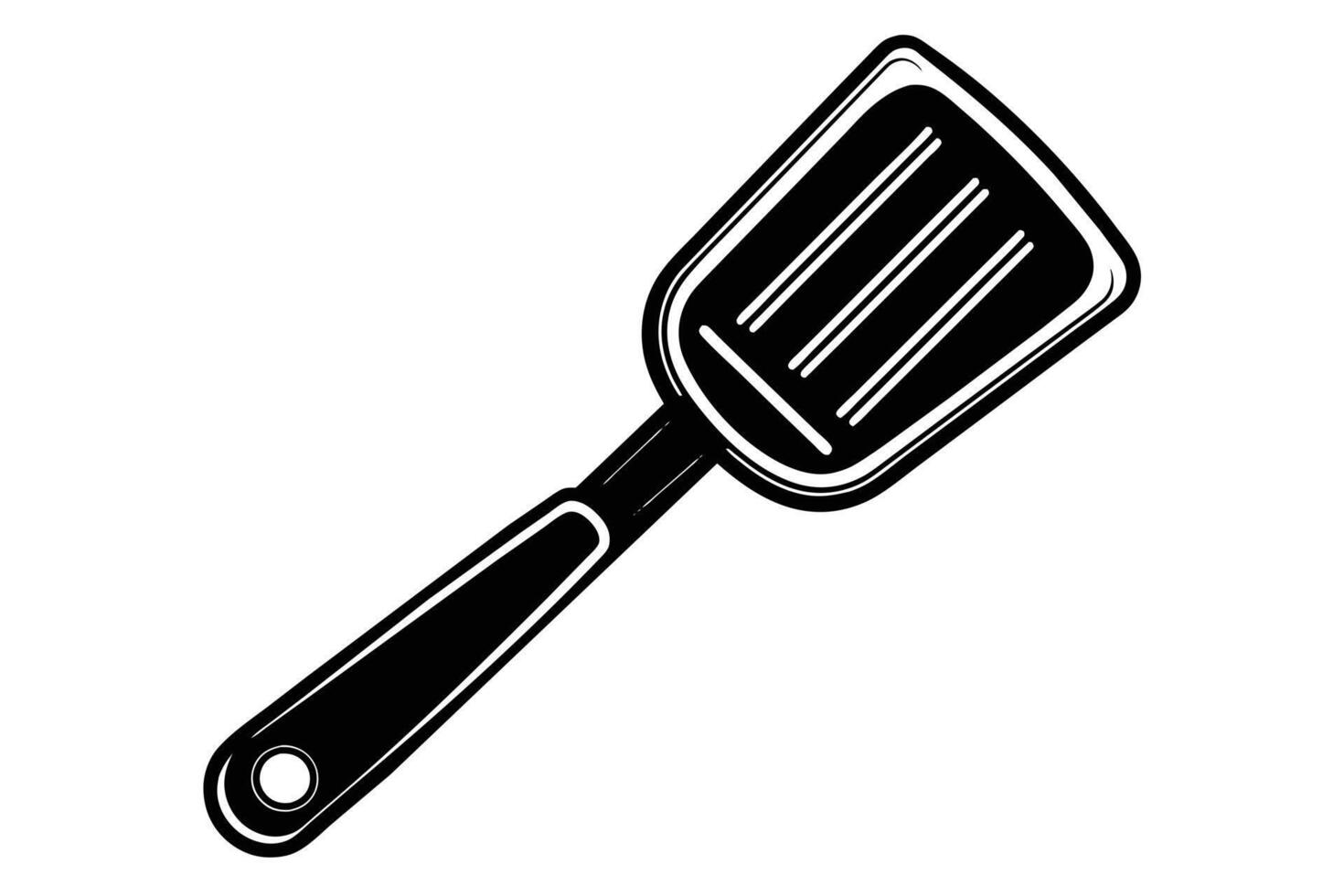 A black and White Spatula Graphic vector