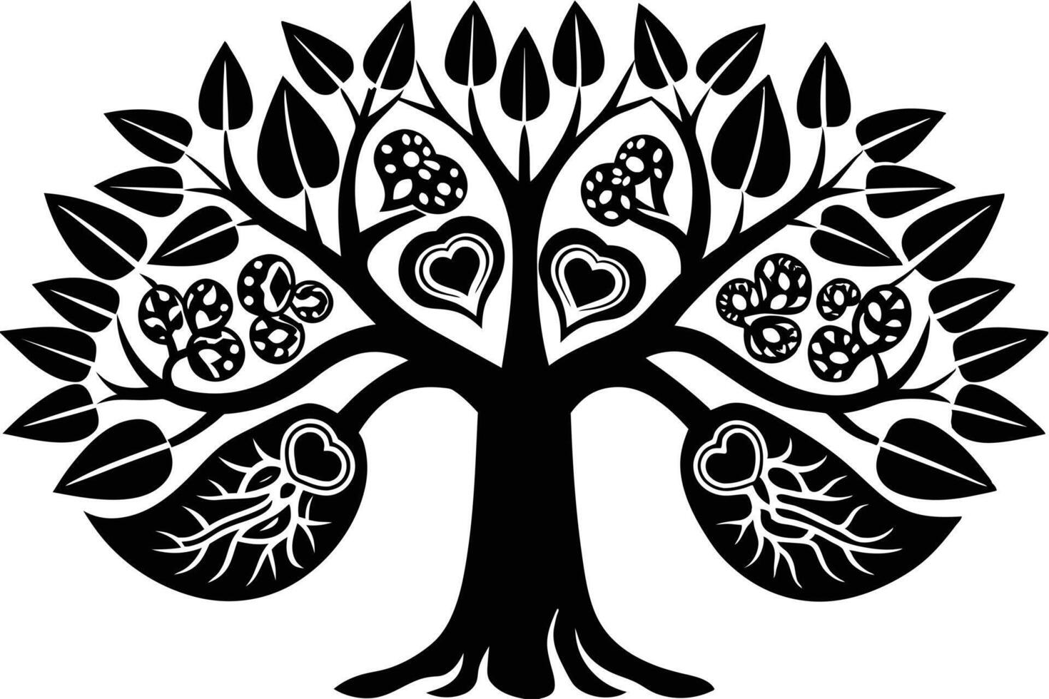 A black and White Tree of Life Design vector