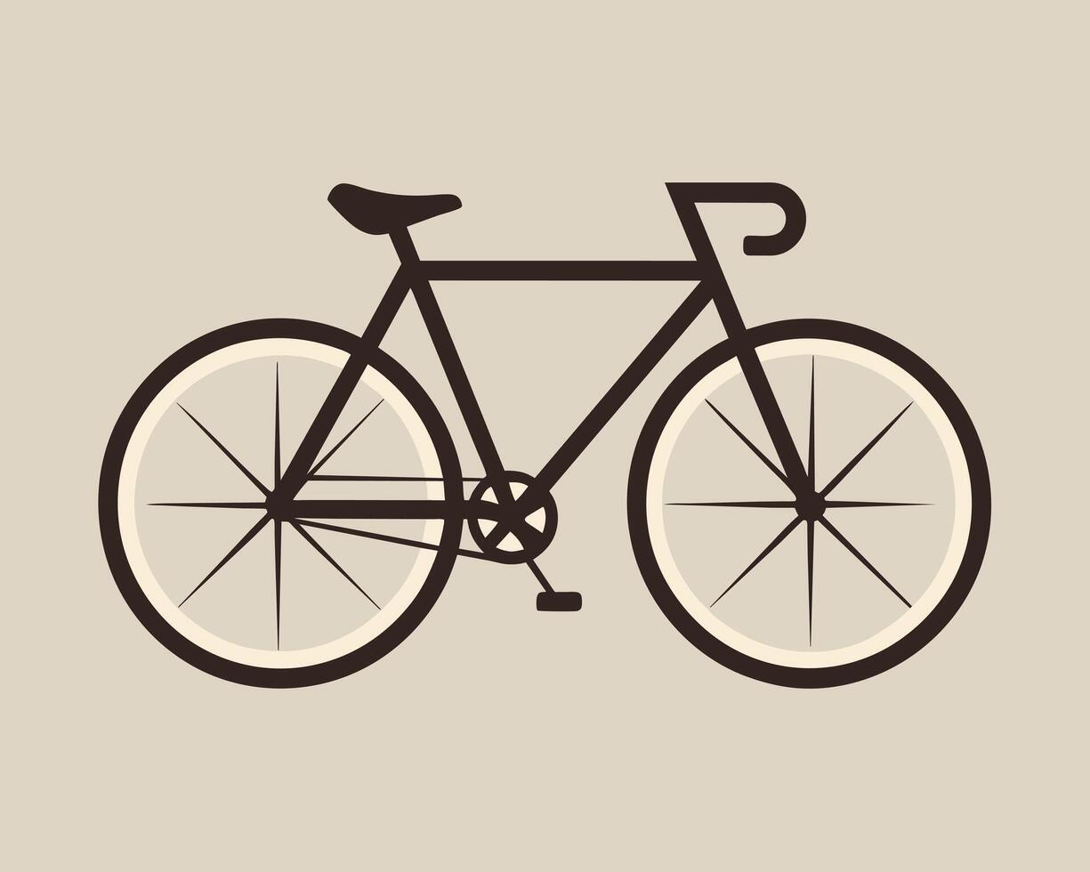 Simple Illustration of a Classic Bicycle vector