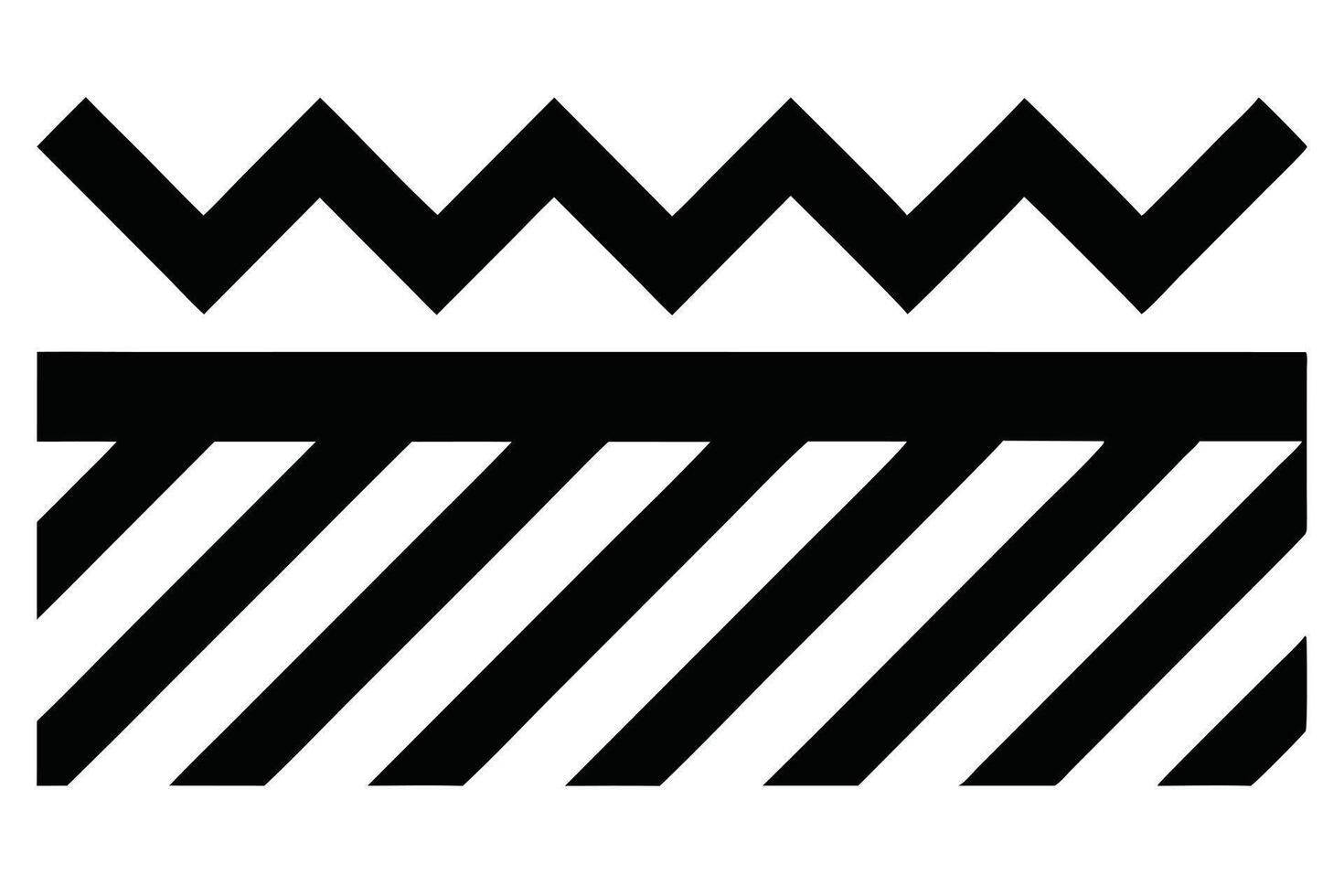 Abstract black and white zigzag and stripe pattern design. vector