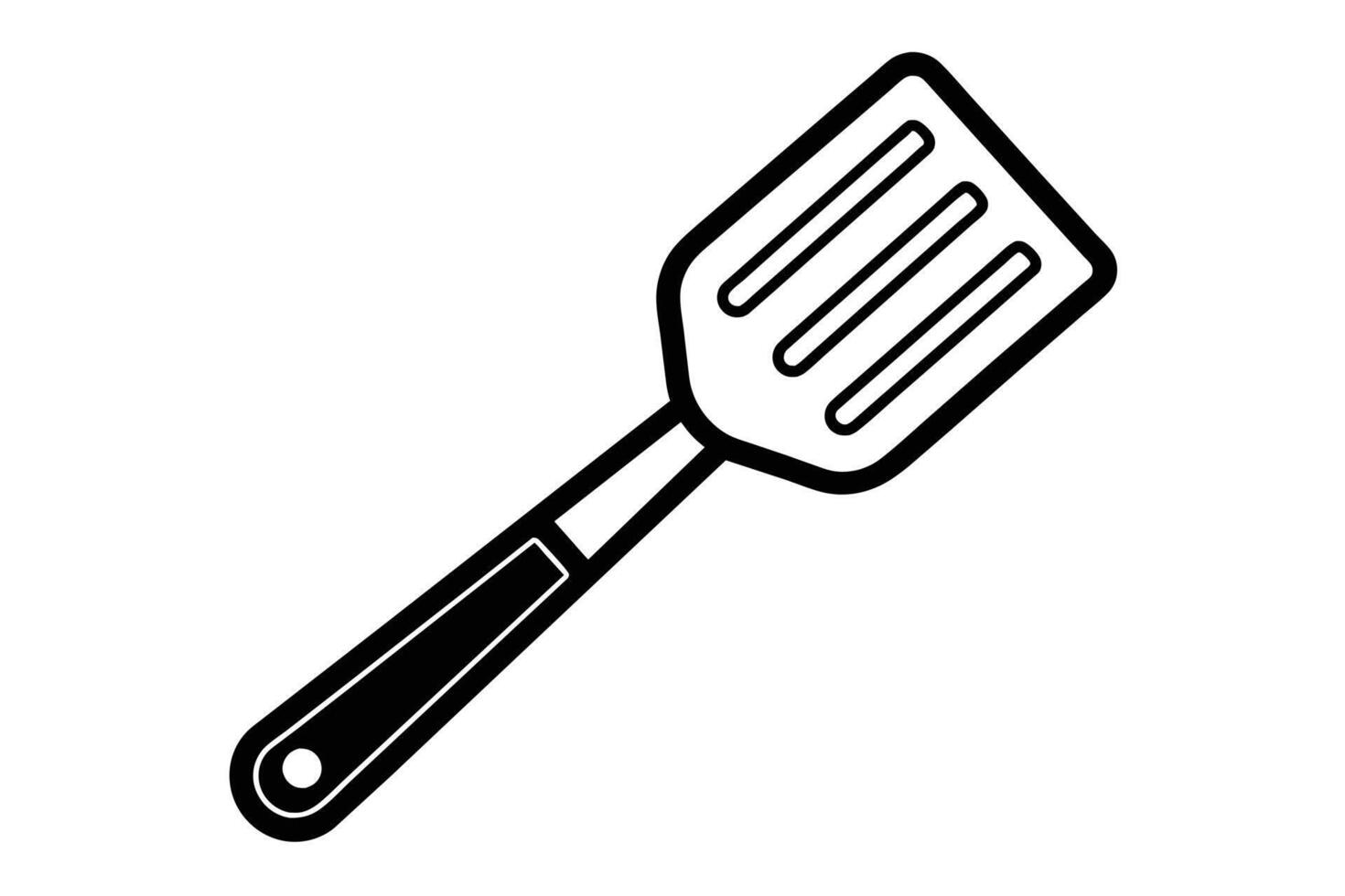 A simple Black and White Spatula Graphic vector