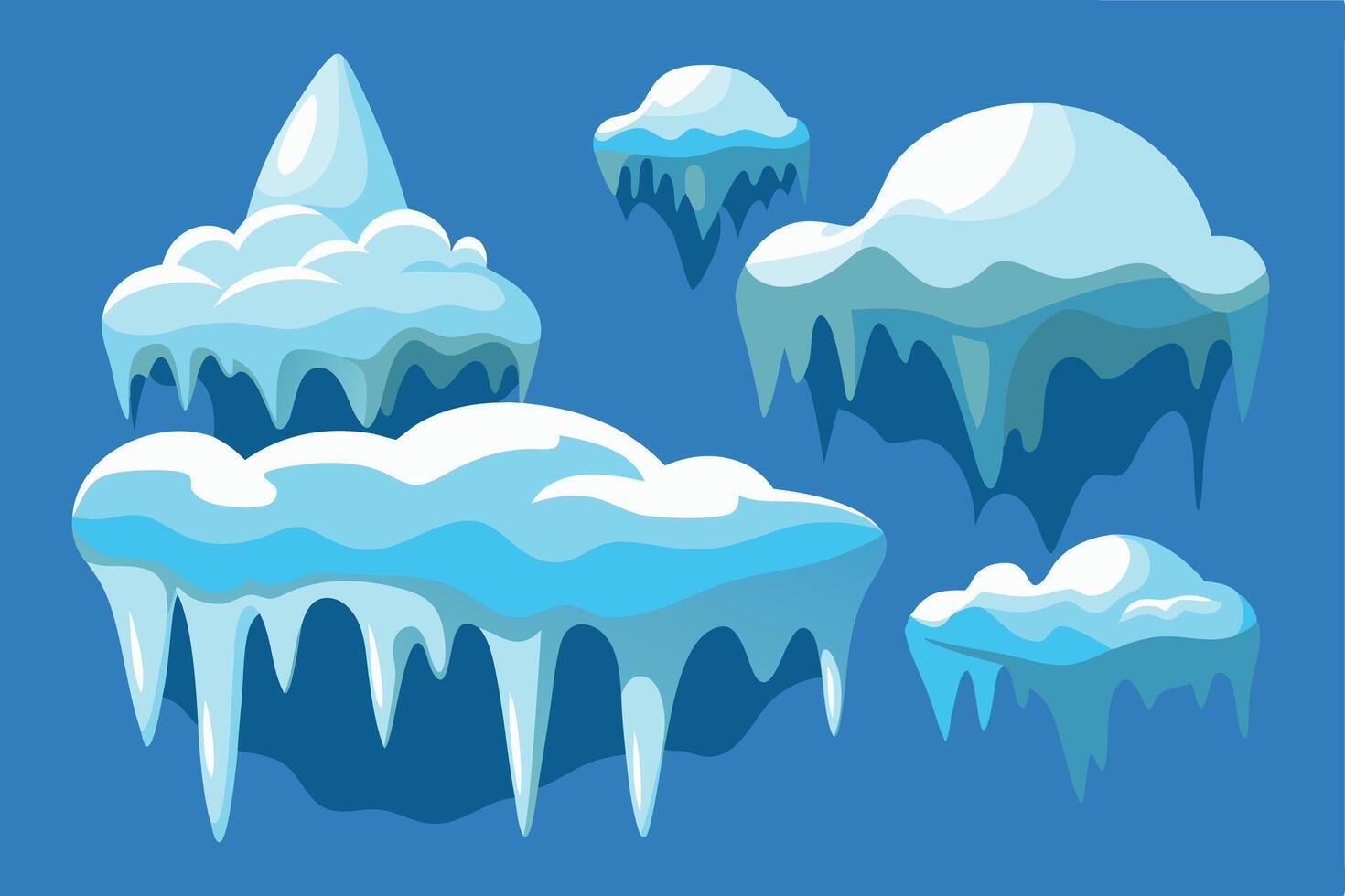 Floating Iceberg Home with Mountainous Landscape vector