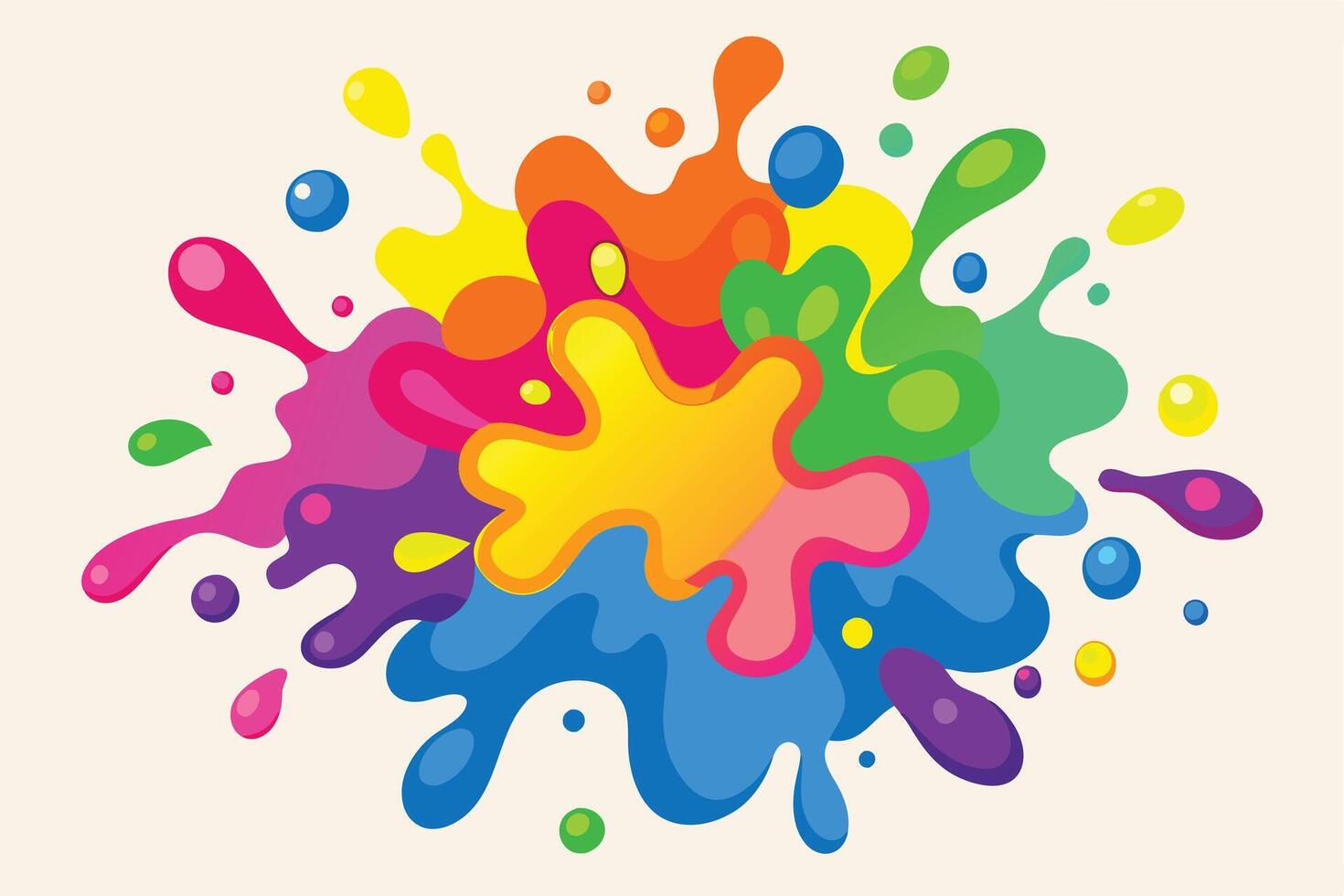 Vibrant Colorful Paint Splatter Design vector