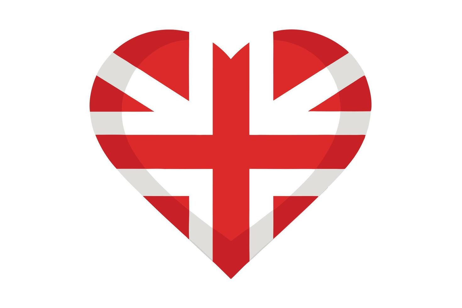 Heart-shaped Danish flag graphic, perfect for digital media. vector