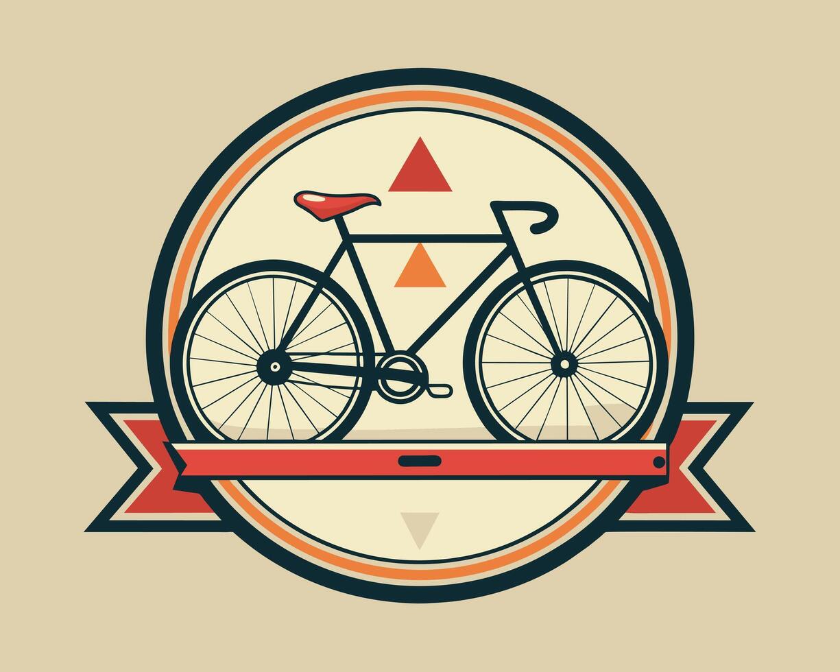 A simple Illustration of a Classic Bicycle vector