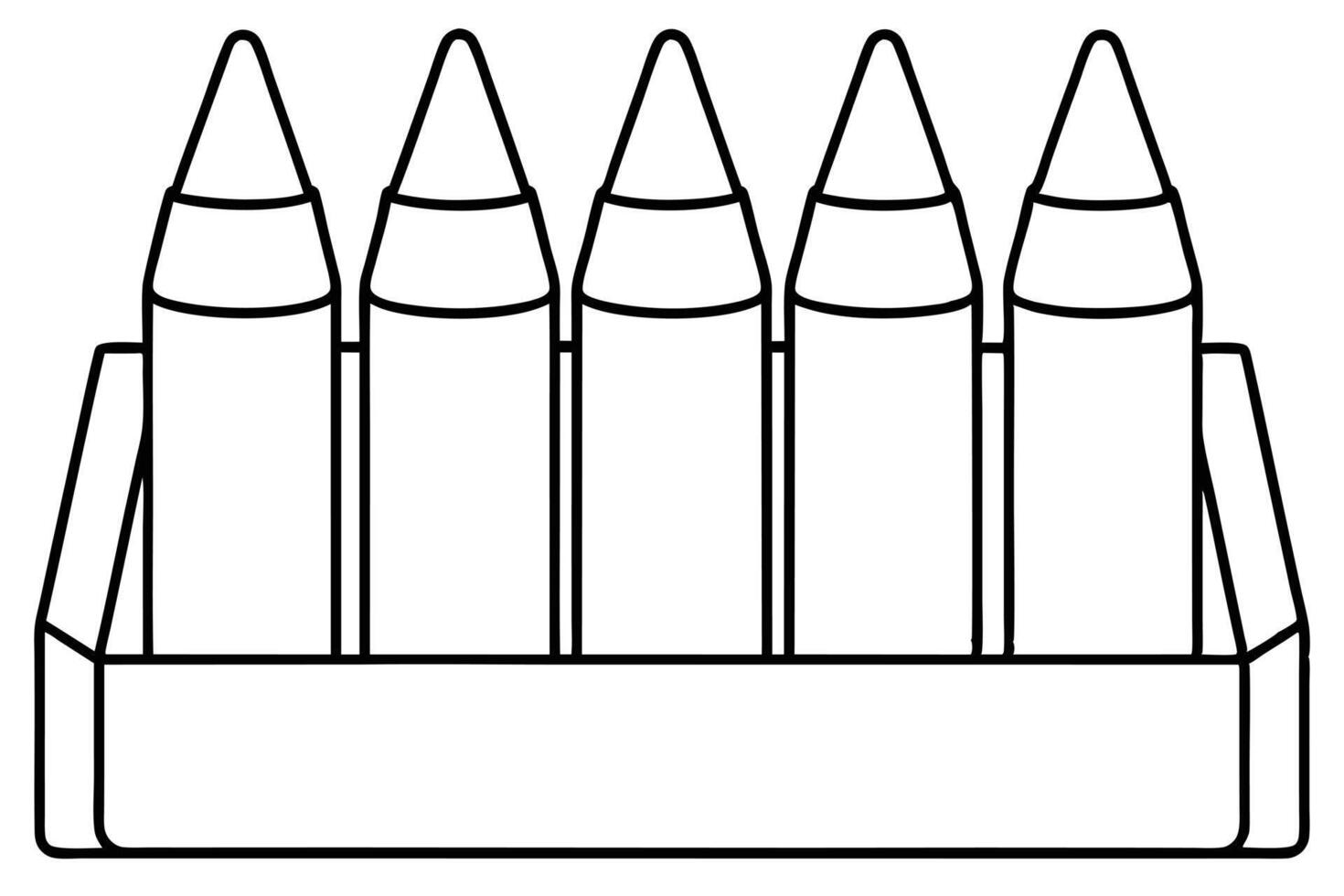 Simple black and white crayon fence outline drawing vector