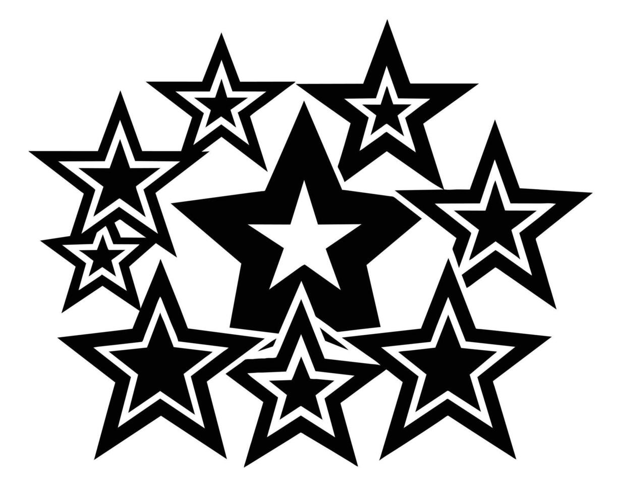 Stylish black and white star pattern design. vector