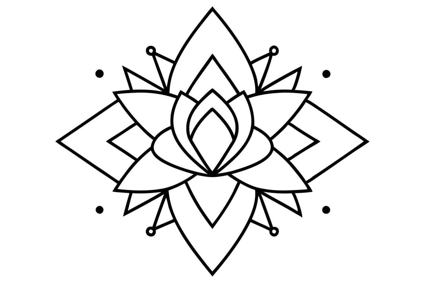 A black and White Mandala Design for Coloring vector