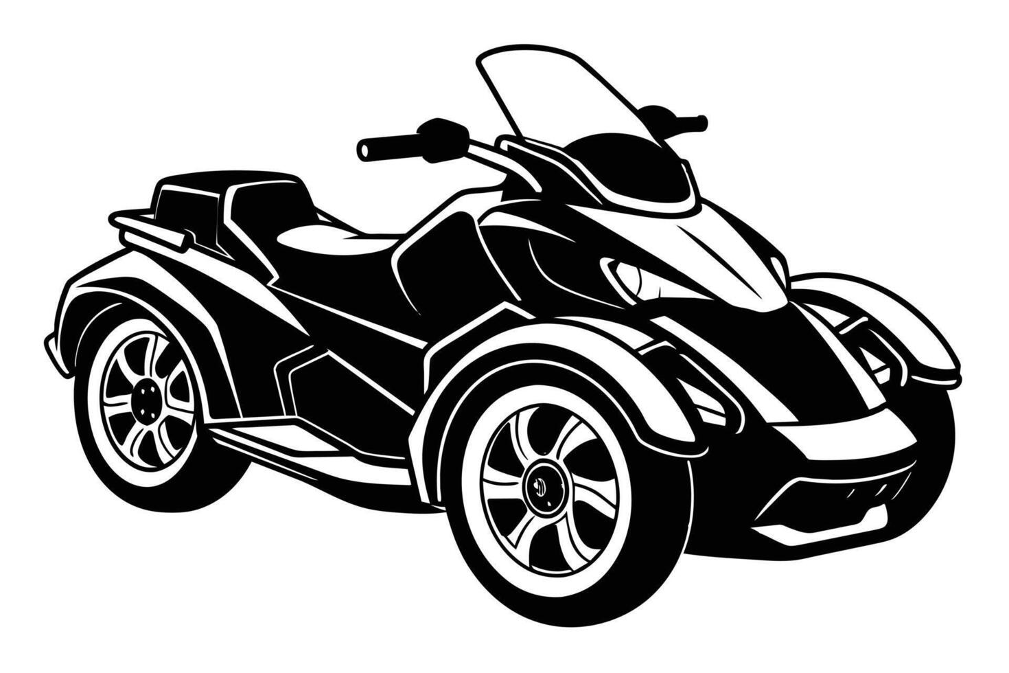 Stylish Black and White Side-by-Side ATV Illustration vector