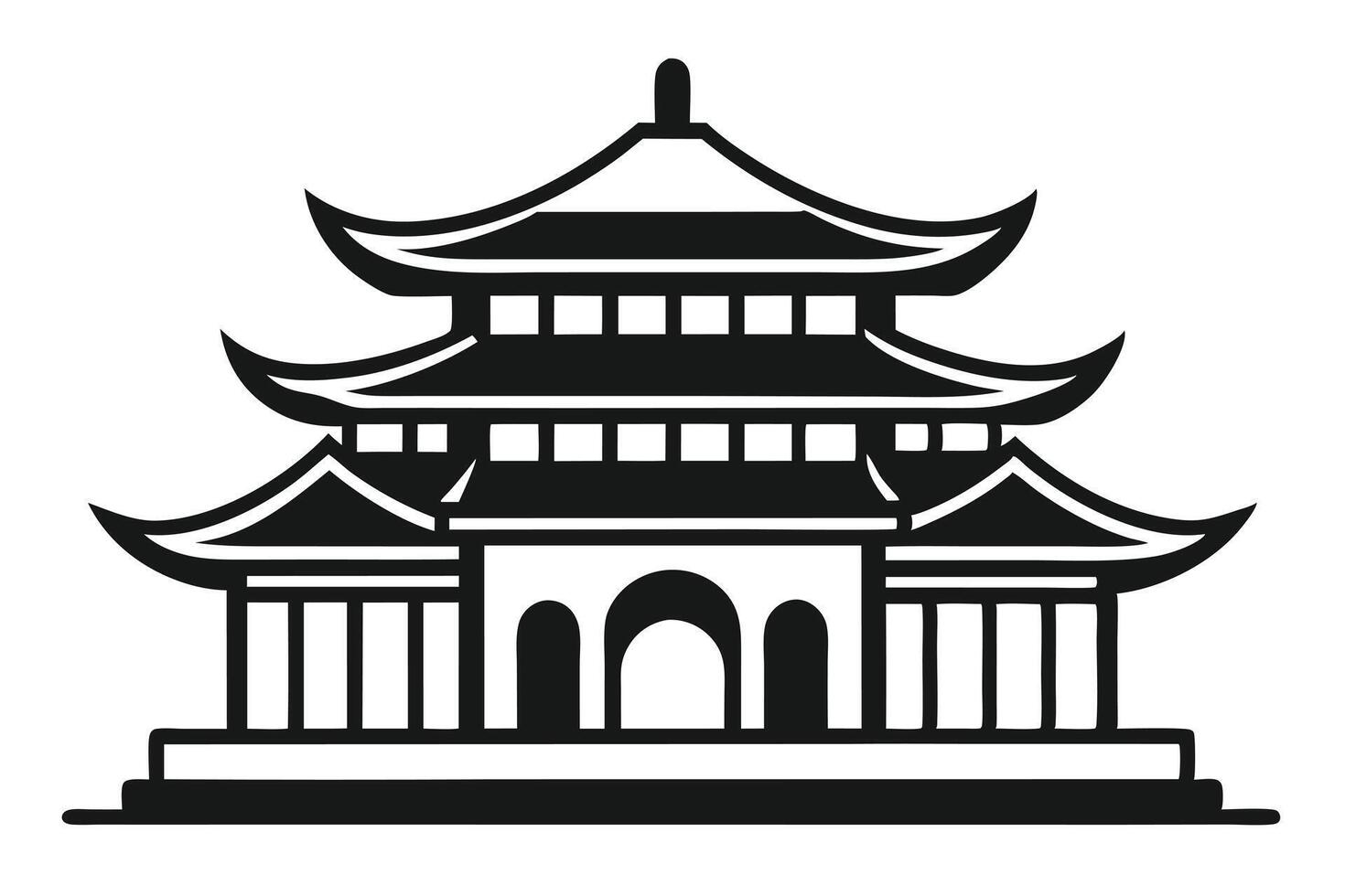 Elegant Silhouette of a Traditional Chinese Pagoda vector