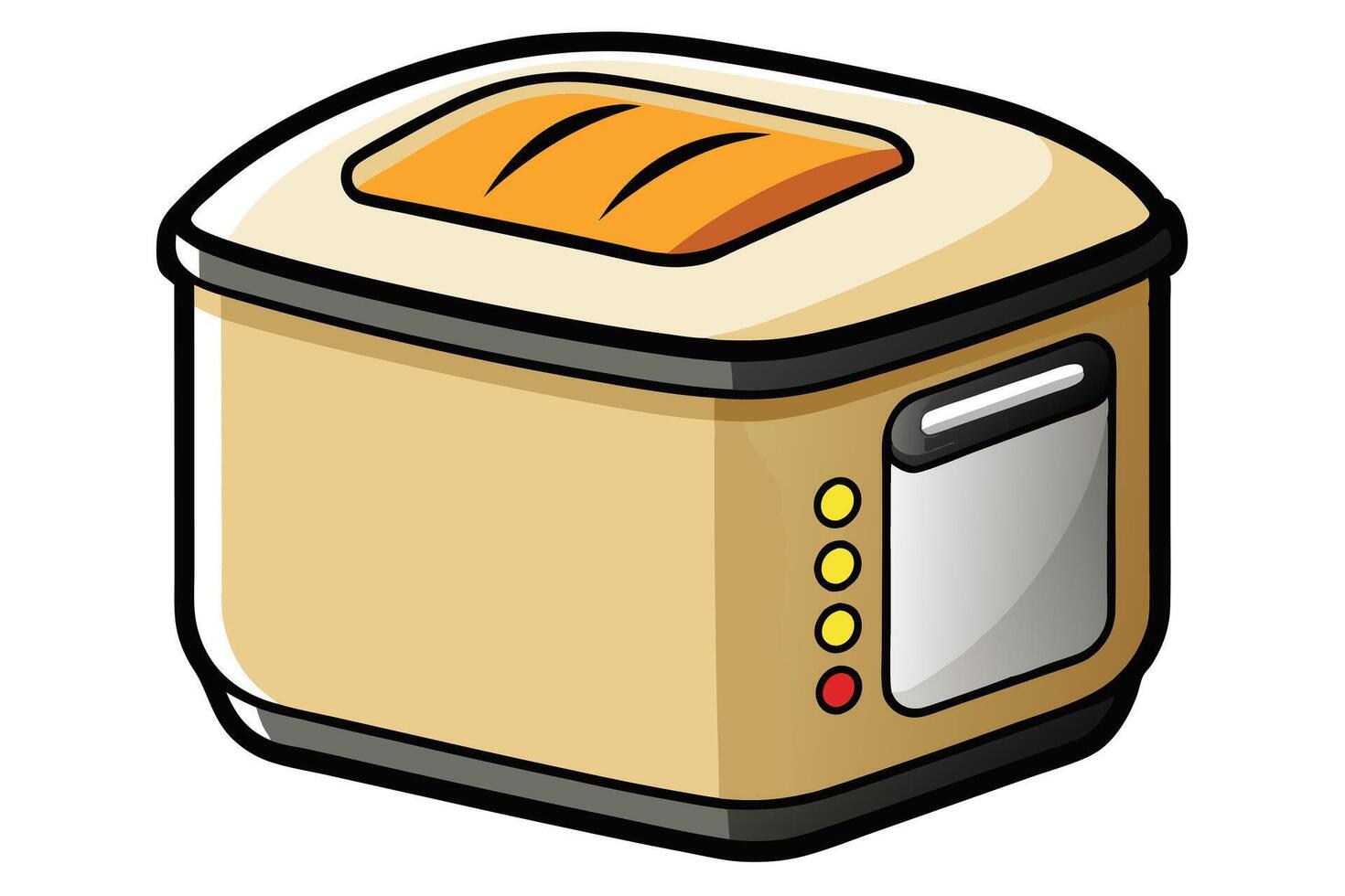 Cartoon Illustration of a Beige Toaster vector