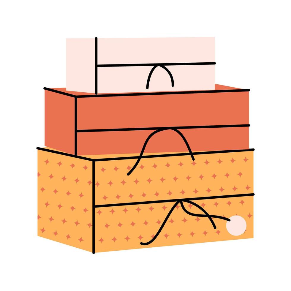 Stacked gift boxes packaging Illustration vector