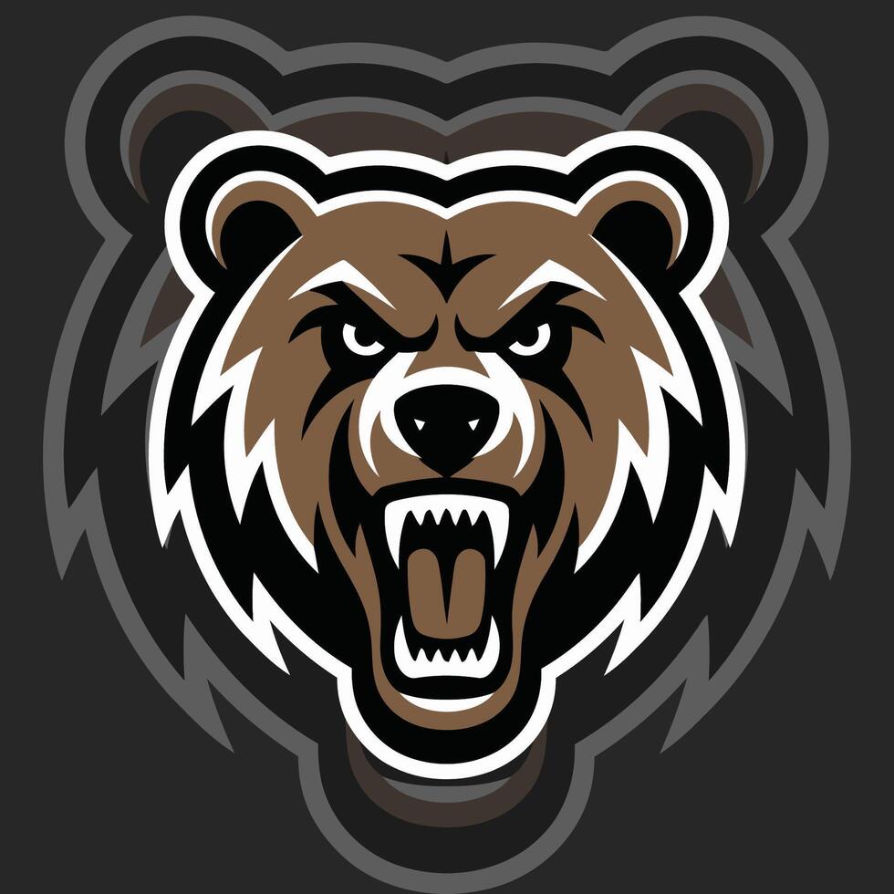 Fierce Grizzly Bear Mascot Logo vector