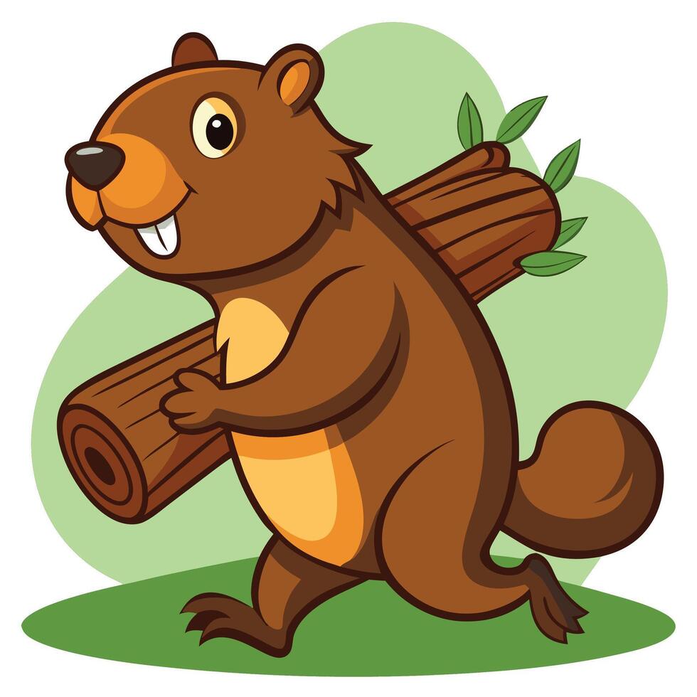 Beaver character isolated on white vector