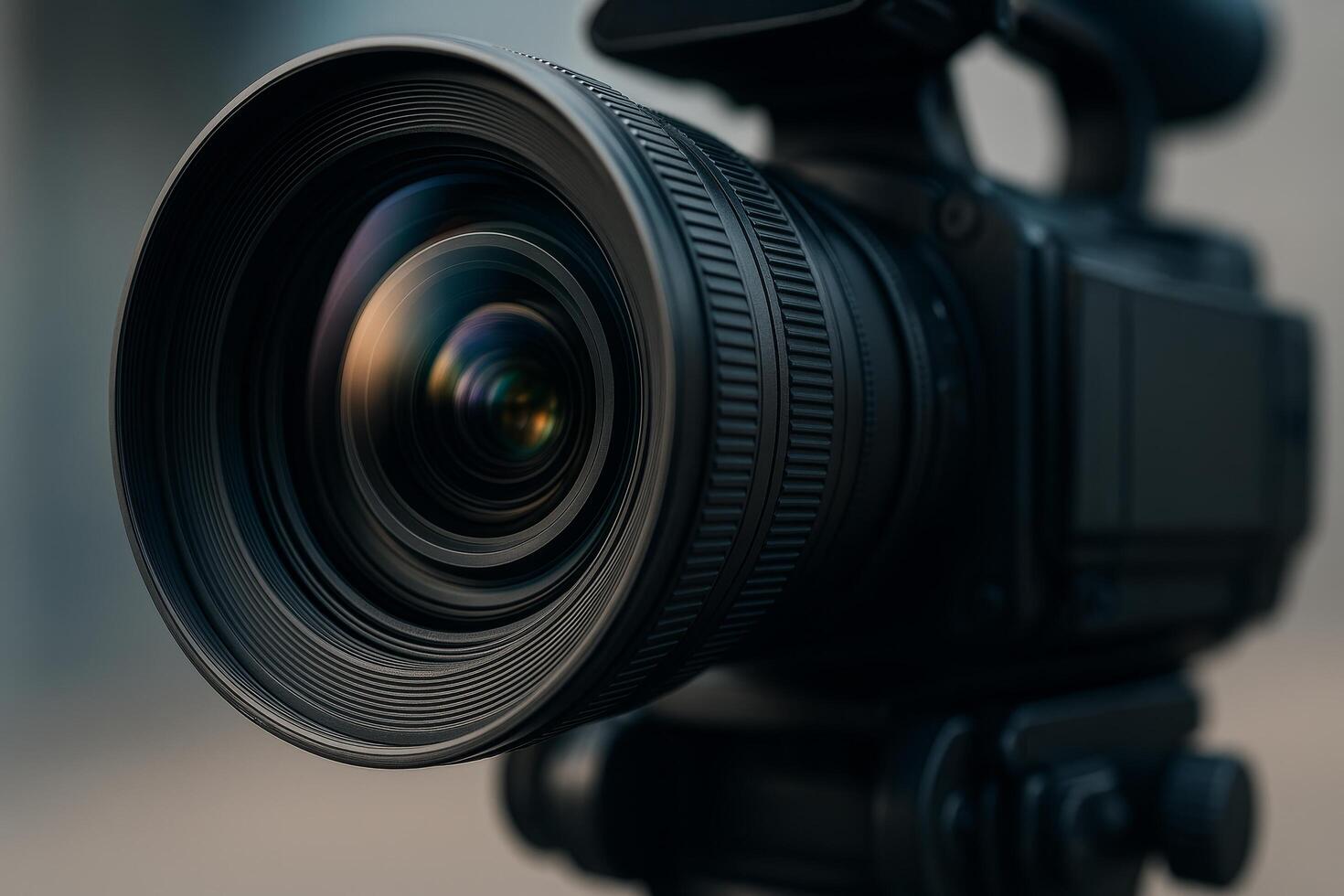 High-quality Camera Lens on Tripod Ready for Capturing Stunning Visuals Outdoors in Natural Light photo