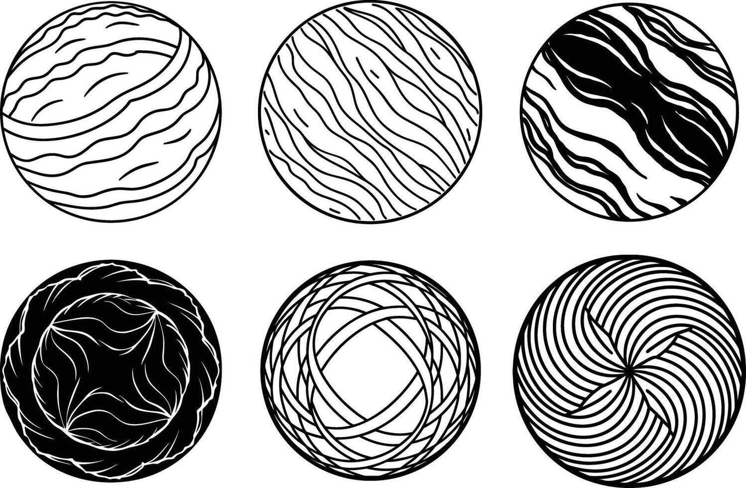 Doodle Circles and Abstract Hand Drawn Textures vector