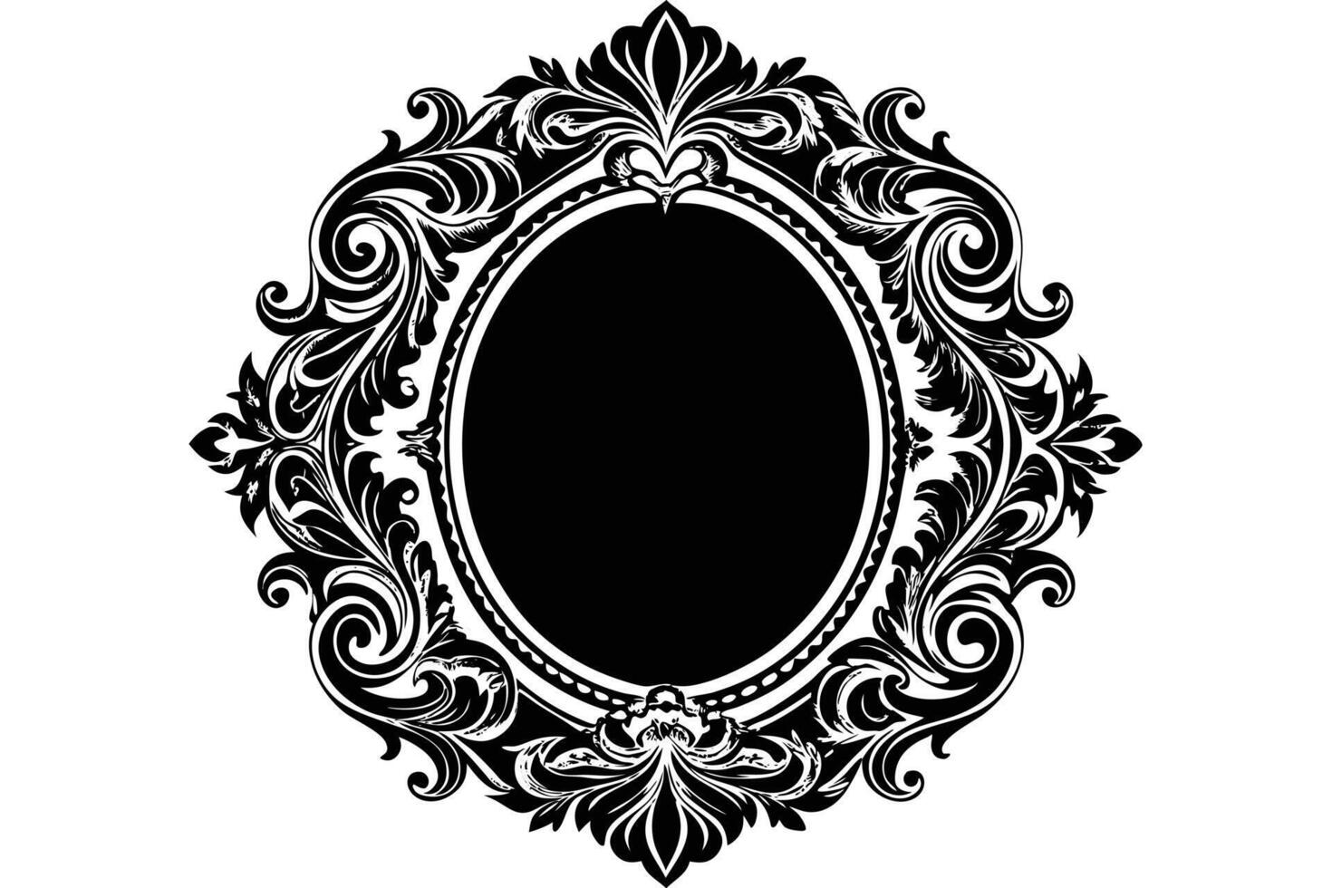 Oval Mirror Frame Design Illustration vector