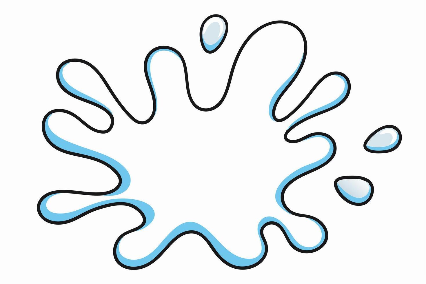 Light Blue Cartoon Splash Isolated on White vector
