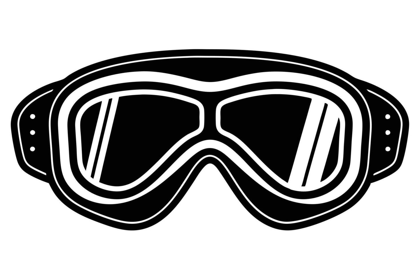A black and White Ski Goggles Illustration vector