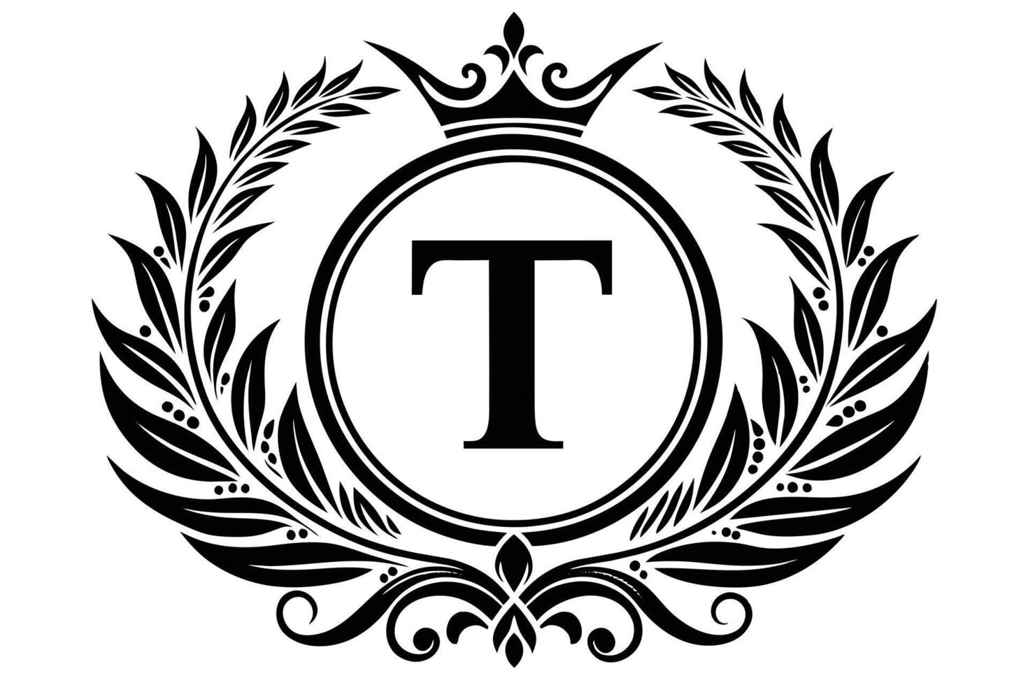 Elegant Monogram Design Featuring the Letter T vector