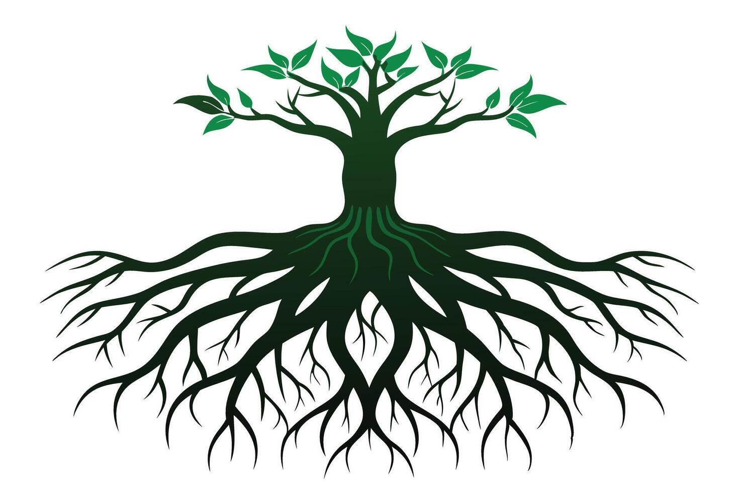 Roots, Reaching for the Sky A powerful tree graphic. vector