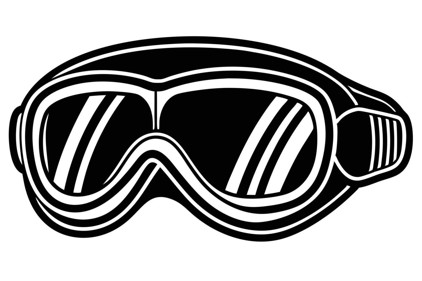 A classic Black and White Motorcycle Goggles Illustration vector