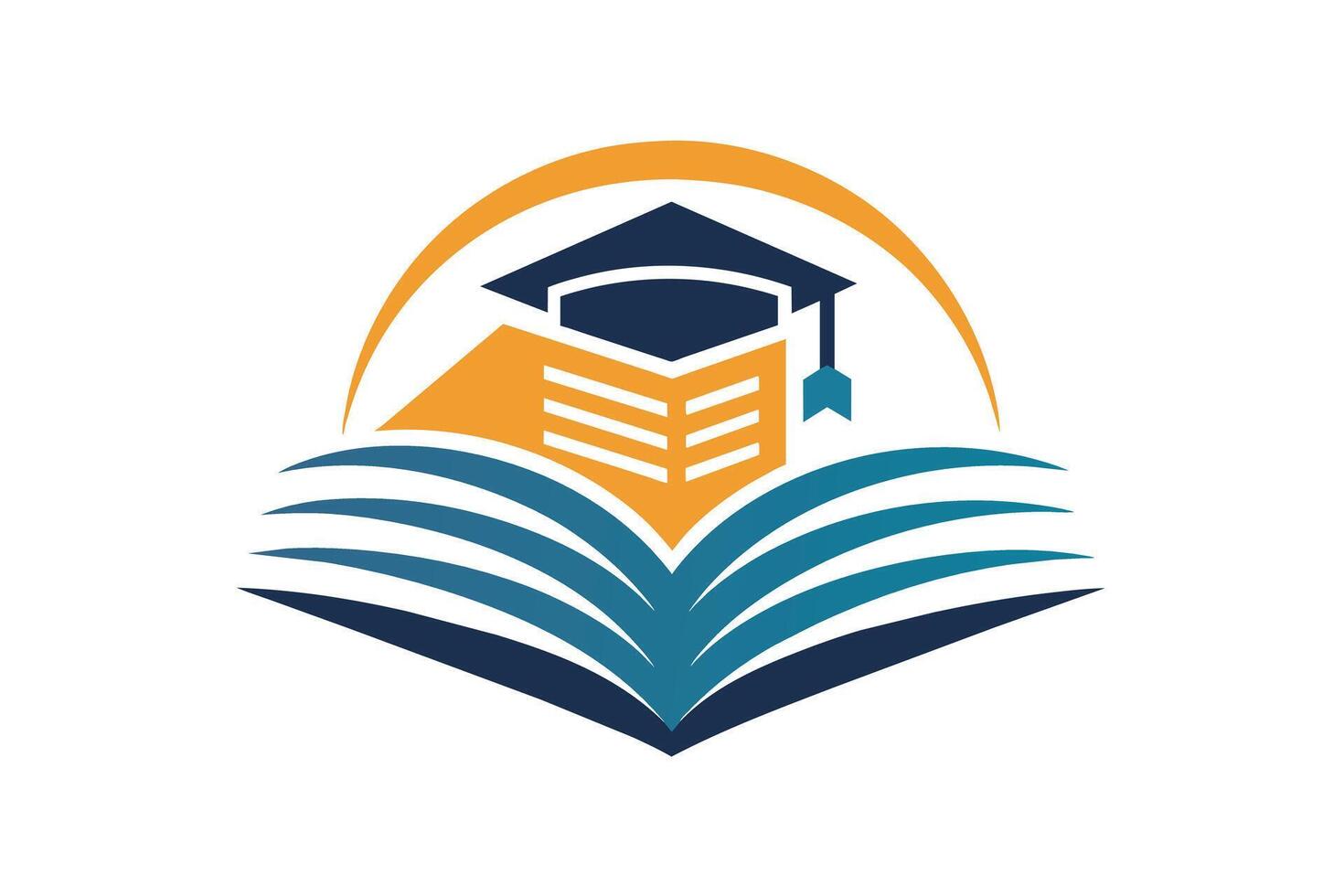 A institution Logo Featuring Graduation Cap and Books vector