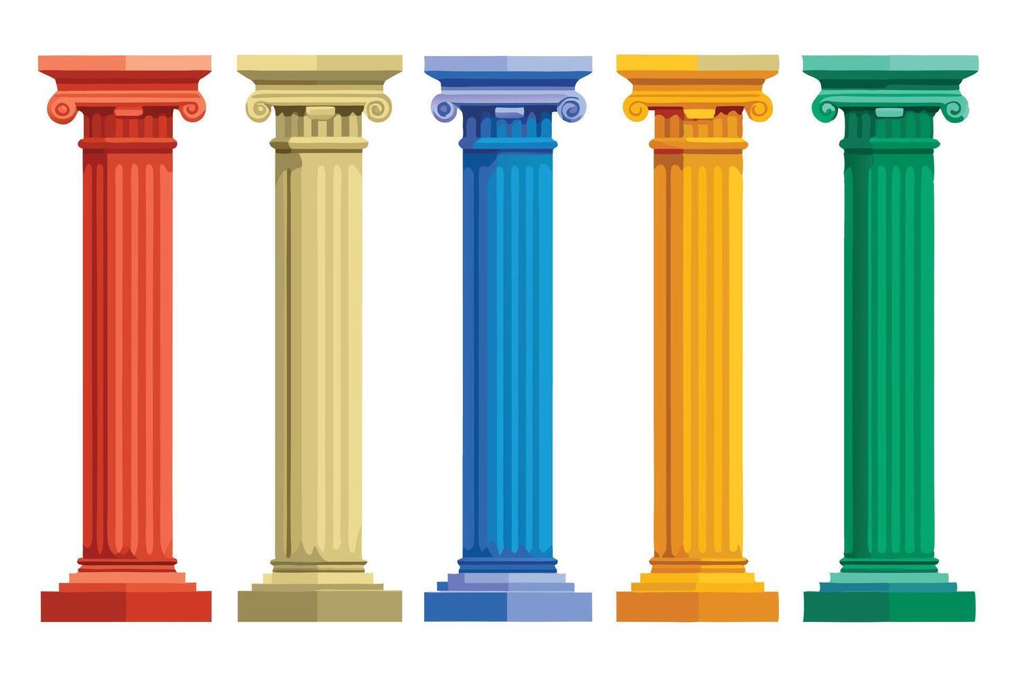 A columns Set - Classic Architecture Illustrations vector