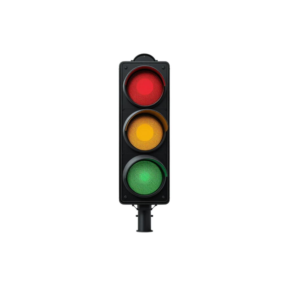 Traffic light minimalist design red yellow color. png