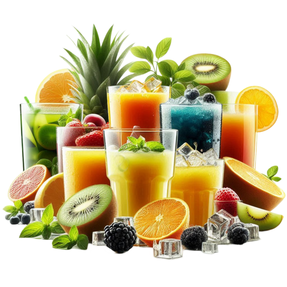Colorful Citrus Juice Lineup png