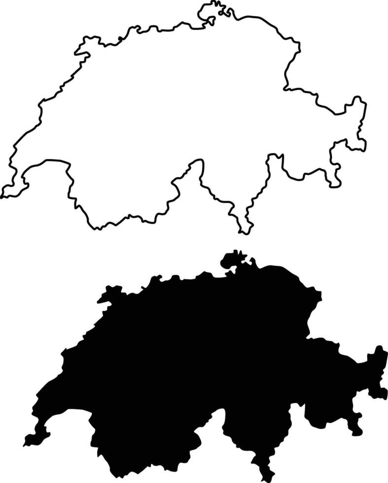 Switzerland Country Map Silhouette Design vector