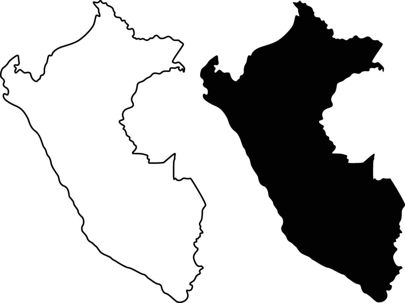 Peru Country Map Silhouette Design vector
