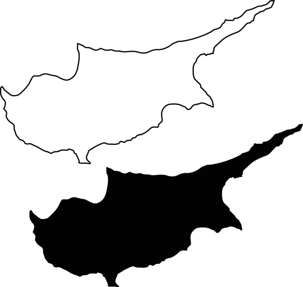 Cyprus Country Map Silhouette Design vector