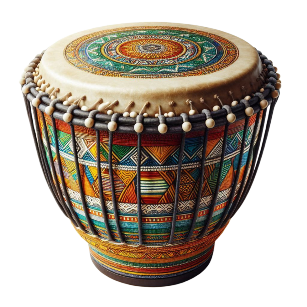 Top View African Djembe Drum Design png