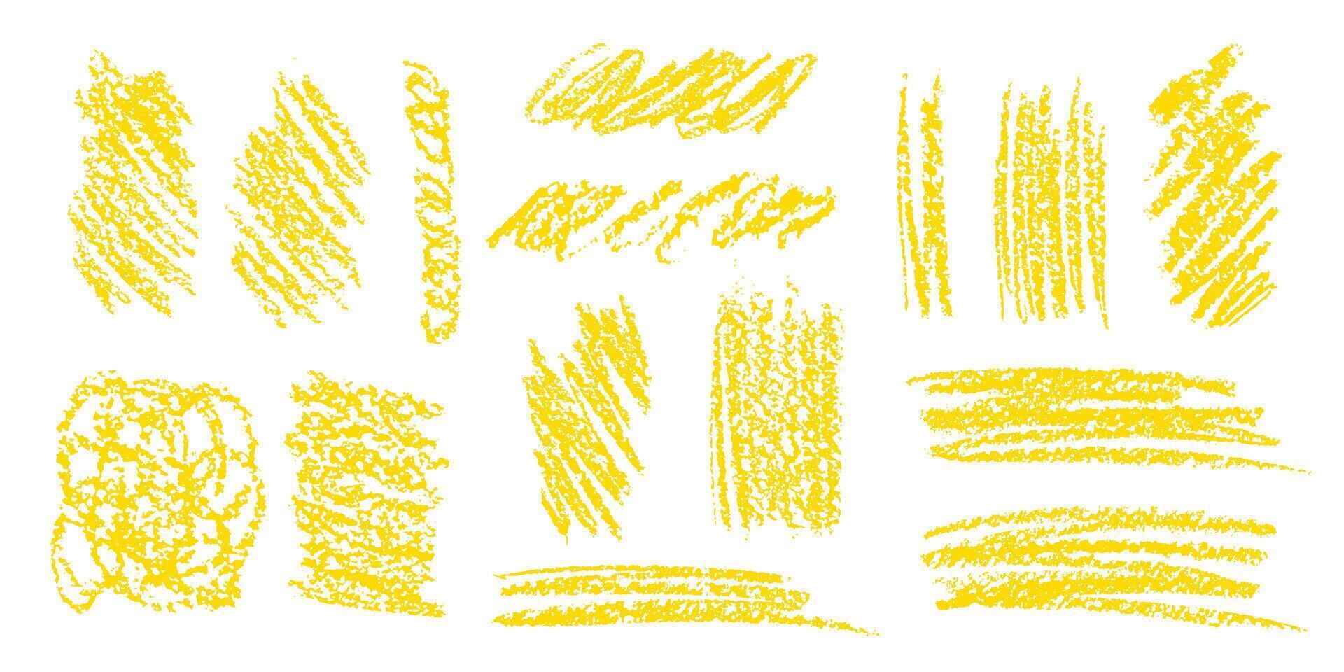 Charcoal sketches highlighted in vibrant yellow strokes on a white background vector