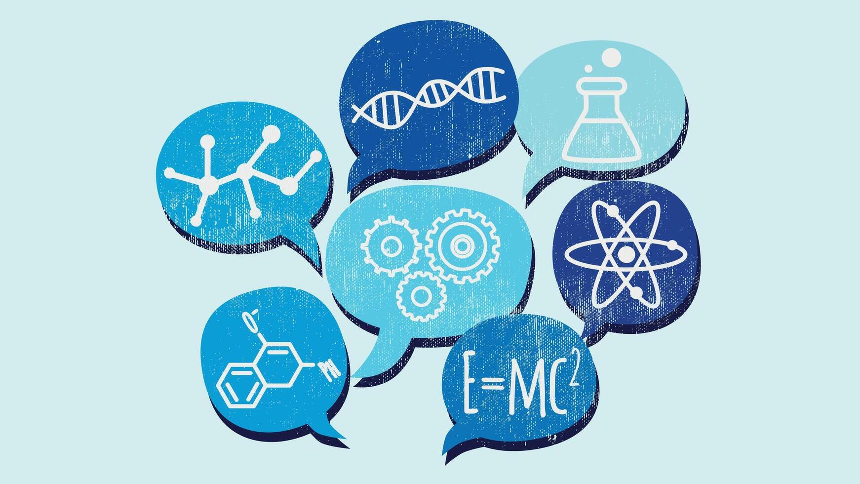 Set of science speech bubbles vector