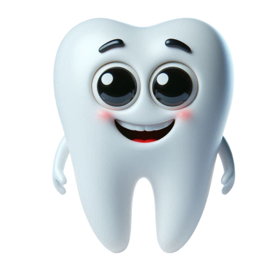 Adorable Tooth Character with Smile png