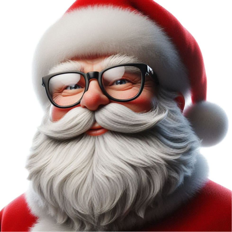 Modern Santa Claus Illustration with Red Hat png