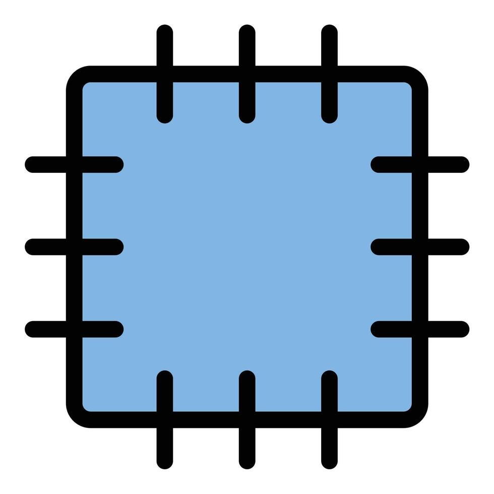 Patch icon flat line style illustration representing fabric repair or decorative elements, suitable for fashion, tailoring, and DIY crafting projects vector