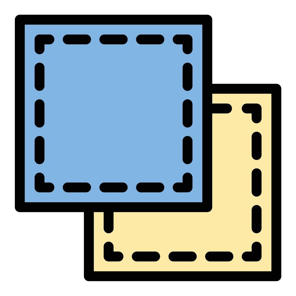 Stitching icon flat line style illustration representing sewing and textile construction, suitable for tailoring, embroidery, and fashion design projects vector