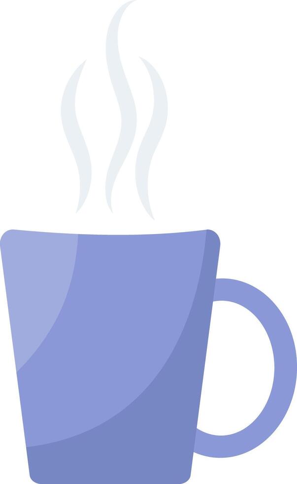A blue coffee cup with steam coming out of it vector